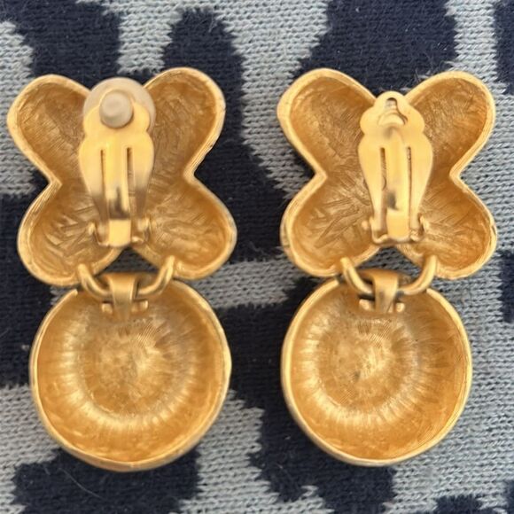 Gold XO Statement Earrings - Picture 4 of 6